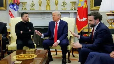 Moment Zelensky walks out of White House as press conference is cancelled